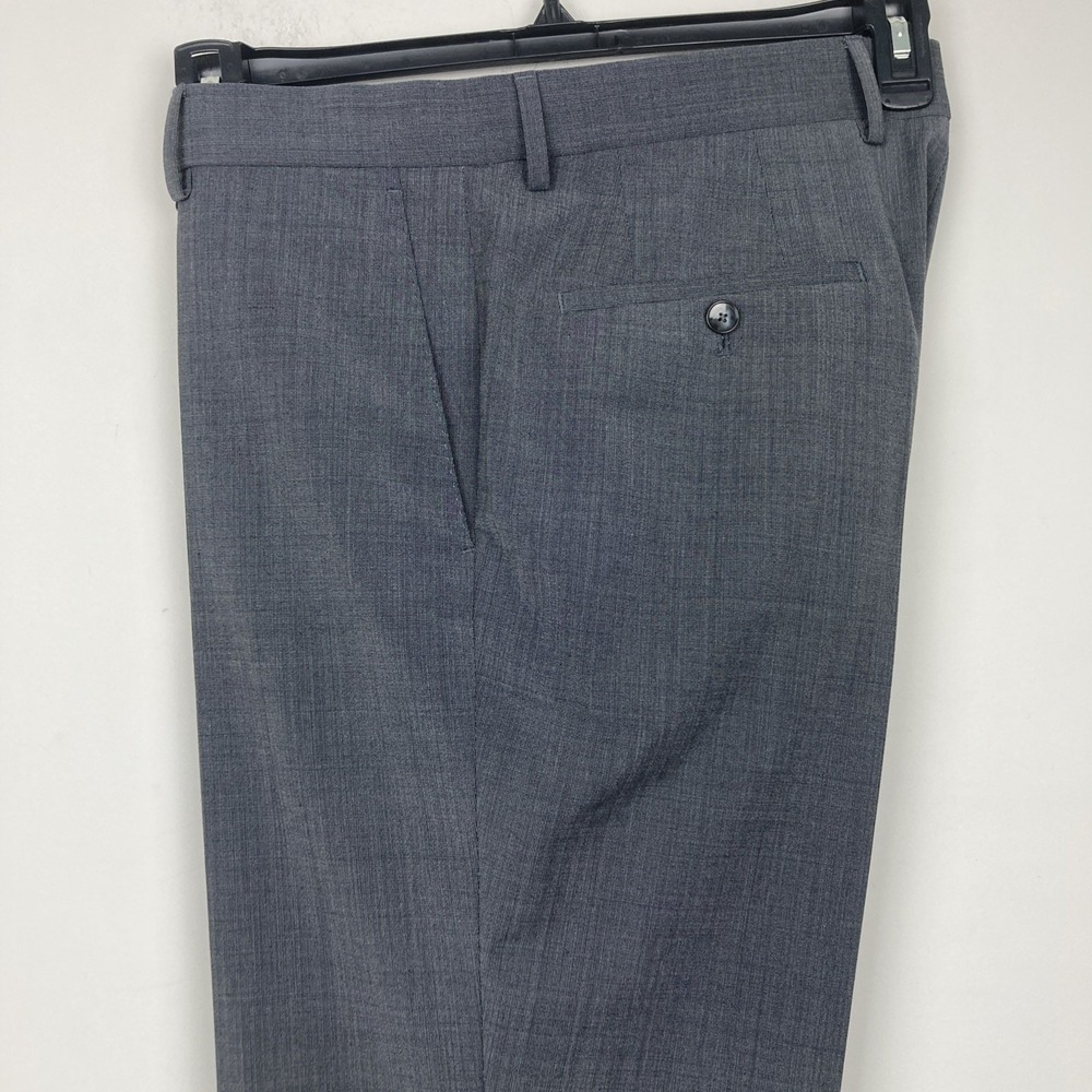 BOSS Hugo Boss Dress Pants Men's Gray Flat Front 36W 32.5L